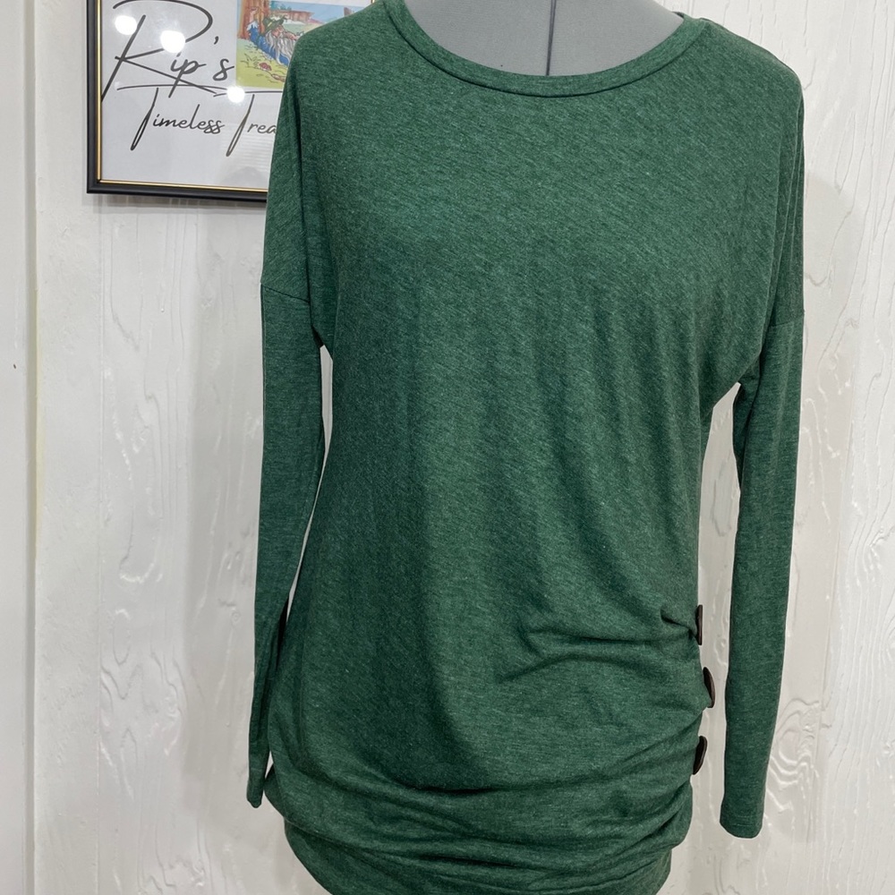 MOLERANI Women's Casual Long Sleeve Round Neck Tunic T Shirt Blouse Tops Medium